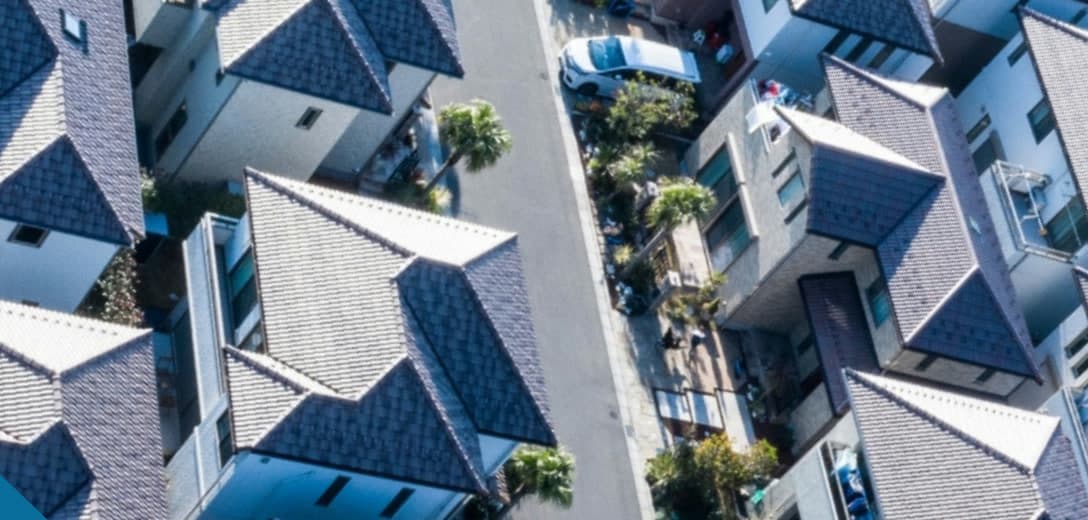 Aerial view of Canadian residential neighbourhoods